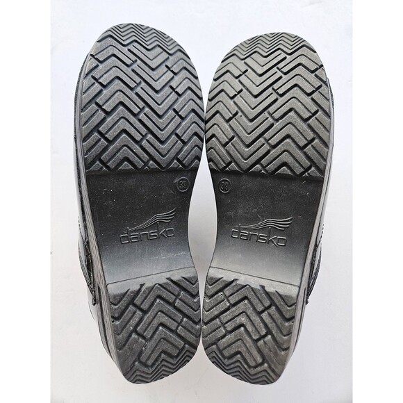 Dansko Professional Leaf Pattern Patent Leather Comfort Clogs Size 9 EU 39 - Picture 2 of 4